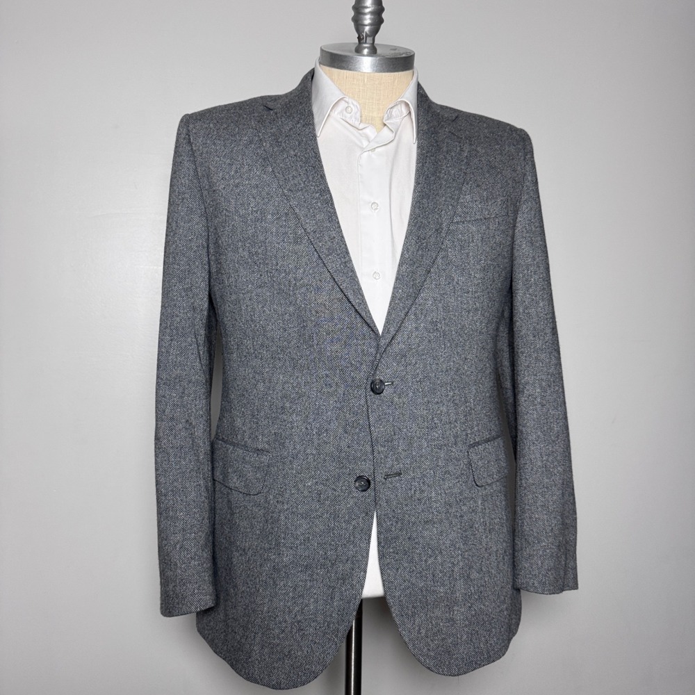 Jos. A. Bank Reserve Sport Coat Mens 44L Gray Wool Cashmere Blend Blazer